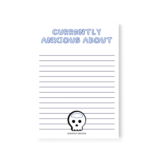 Anxious skull notepad