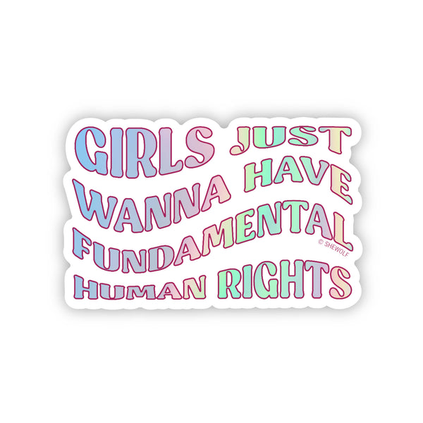 Girls just wanna have fundamental human rights sticker